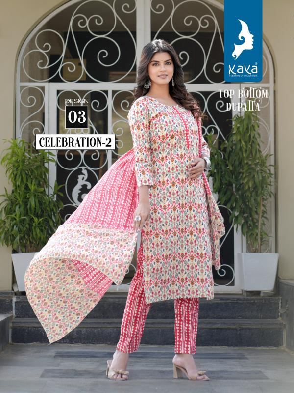 Kaya Celebration 2 Cotton Kurti Bottom With Dupatta Collection